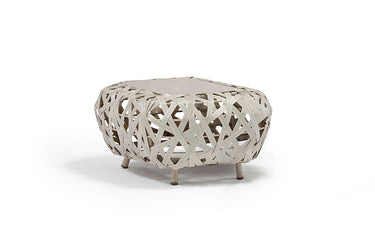 Table d'appoint en osier et aluminium CURL